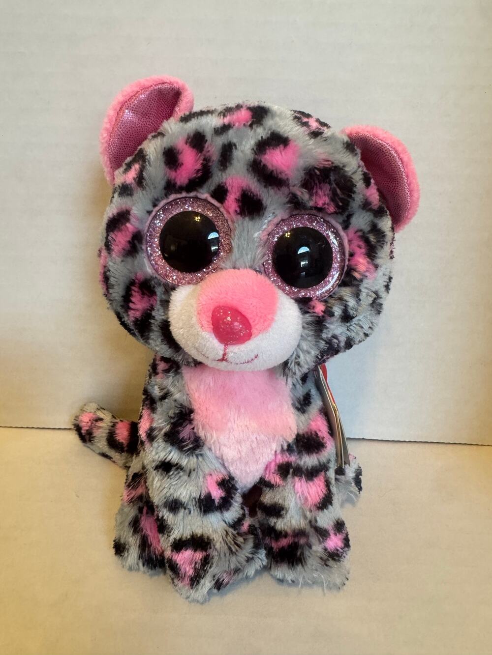 Ty Beanie Boos Tasha Pink & Gray Leopard Plush – Original Hang Tag